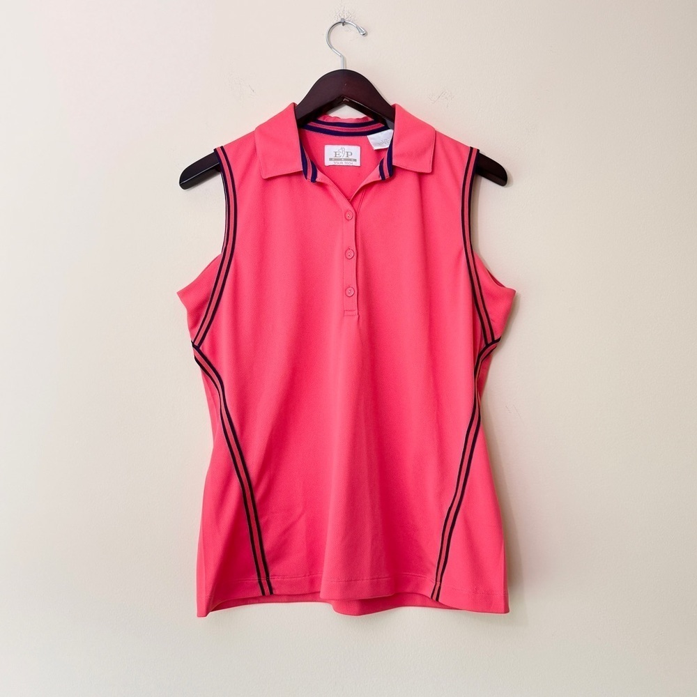 EP Pro Tour Tech Women's Pink Sleeveless Polo Golf Shirt Size Large